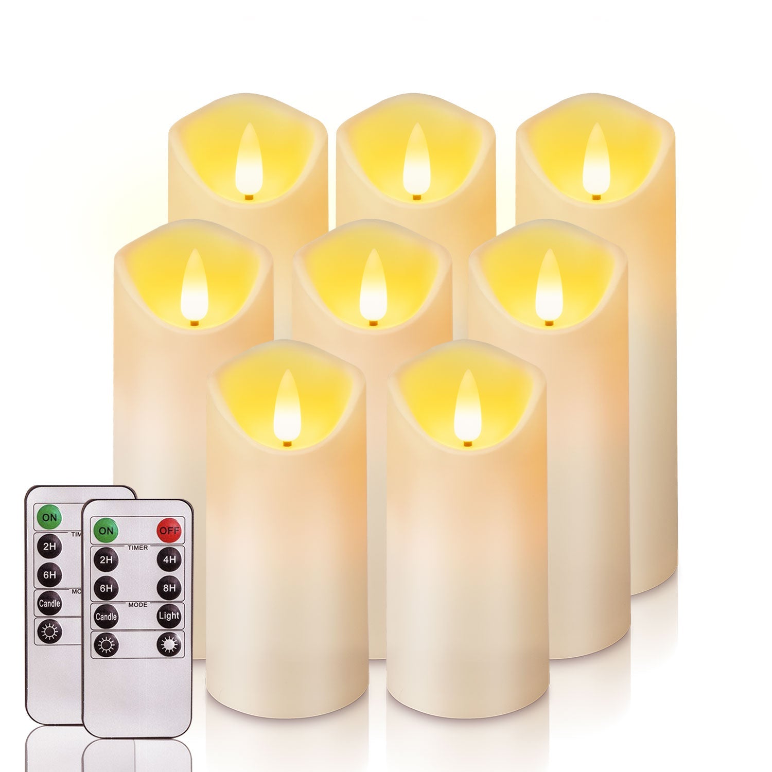 Akihiko LED Flameless Candles – Battery-Operated Elegance with Remote Timers, Set of 8