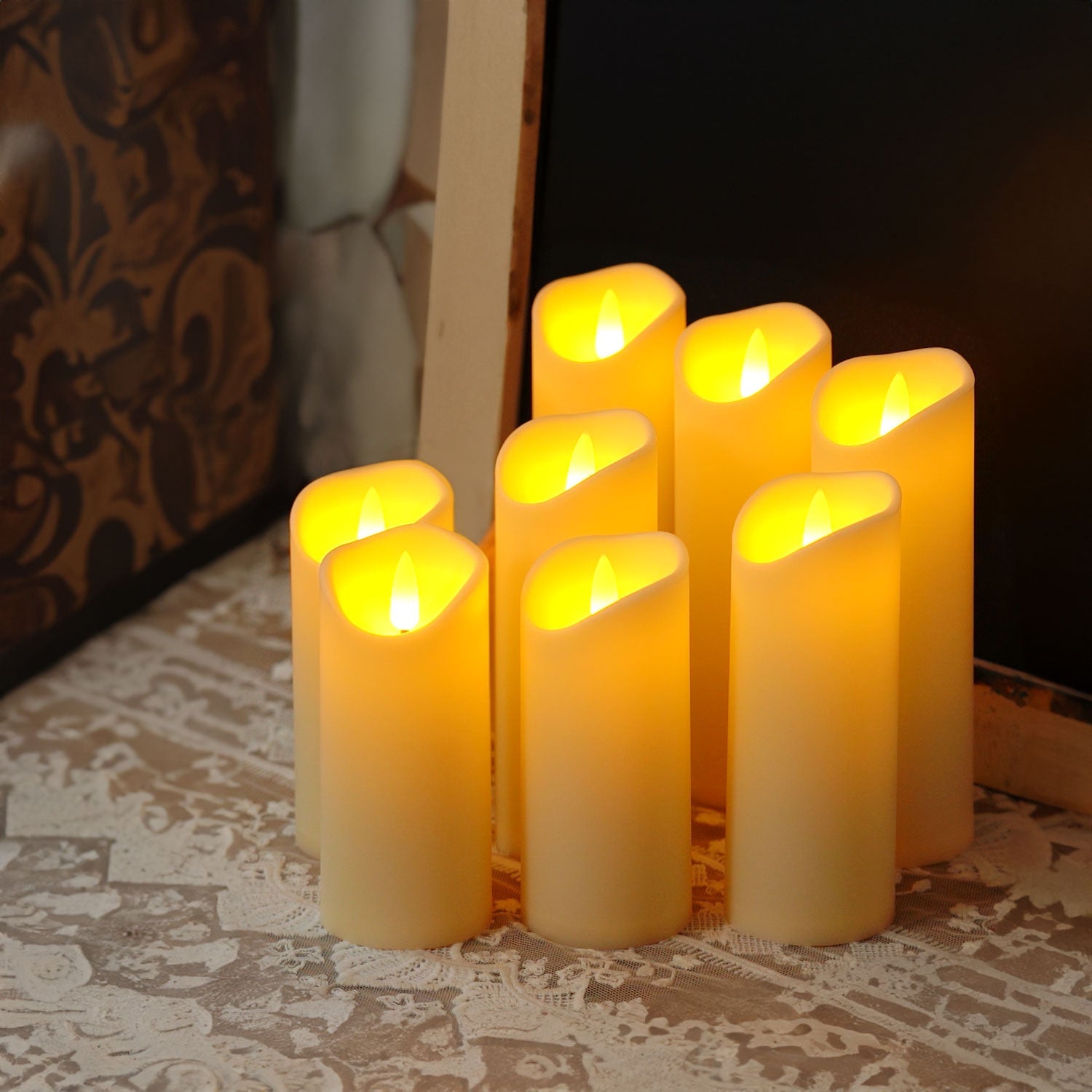 Akihiko LED Flameless Candles – Battery-Operated Elegance with Remote Timers, Set of 8