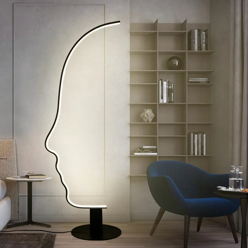 Ningen Nordic Human Face LED Floor Lamp