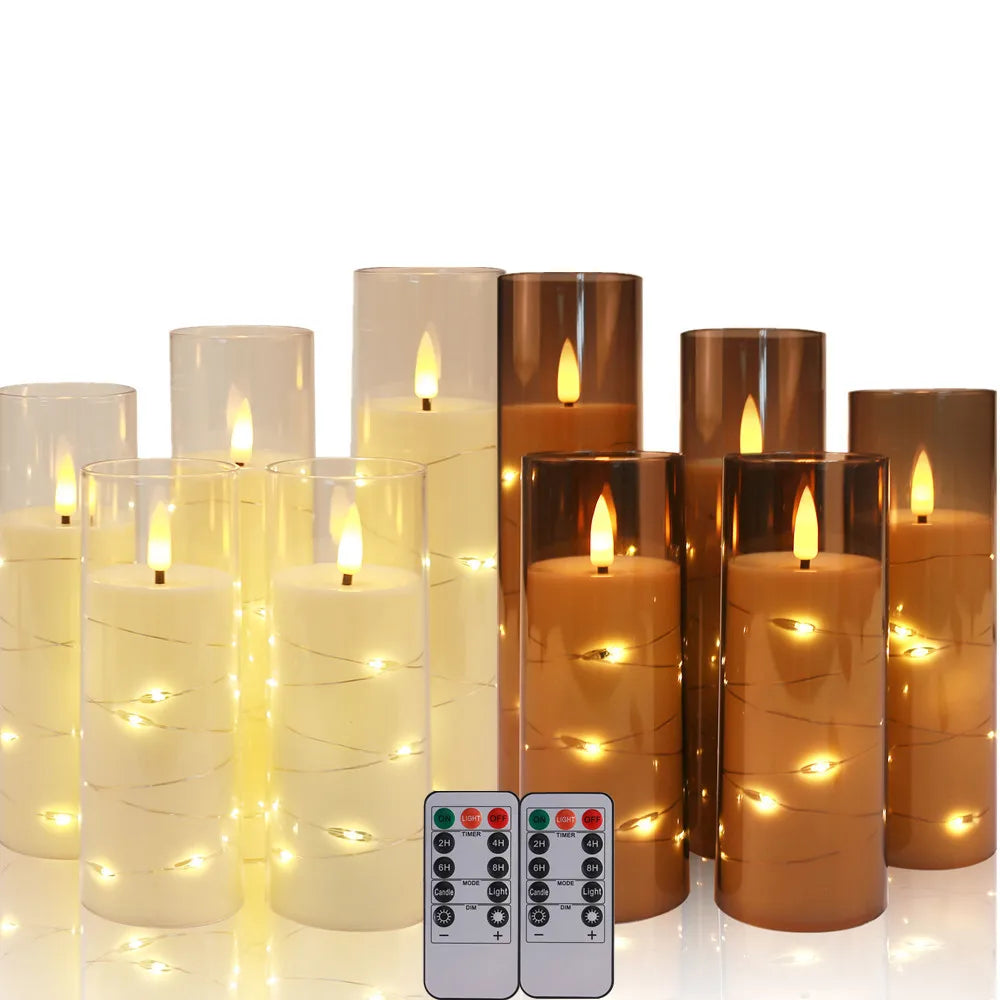 Flameless LED Pillar Candles Set