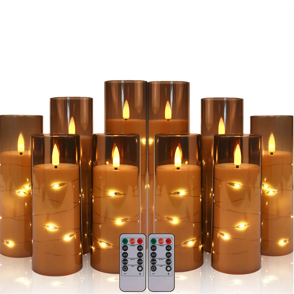 Flameless LED Pillar Candles Set