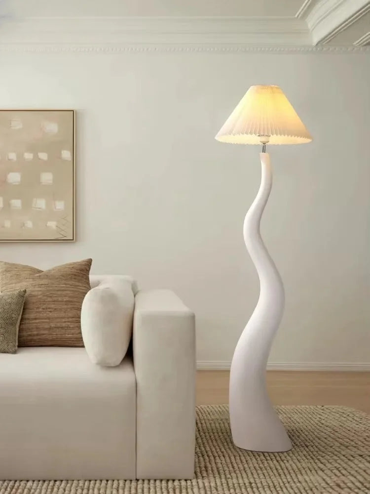 Designer Cream Resin Floor Lamp