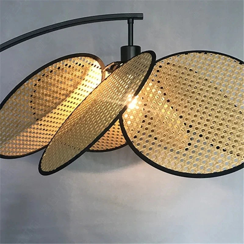 Nordic Rattan Fishing Floor Lamp