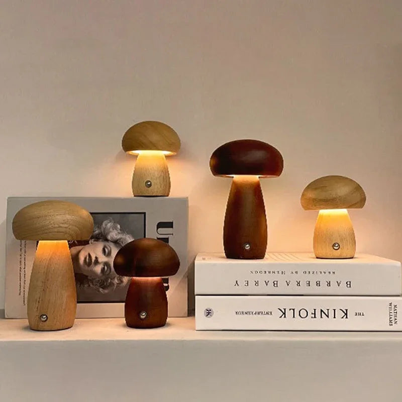 Chihiro Wooden Mushroom Table Lamp