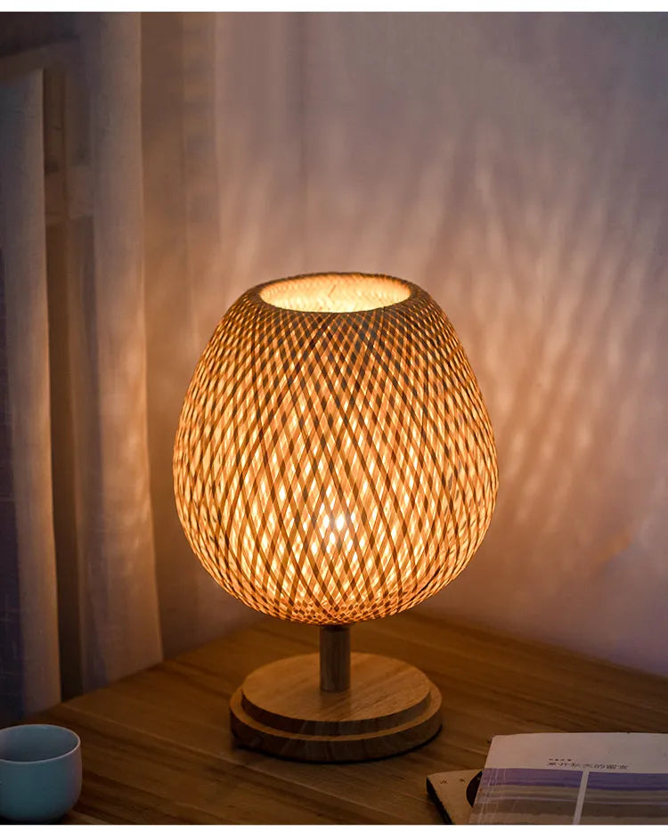 Handmade Bamboo Weaving Table Lamp