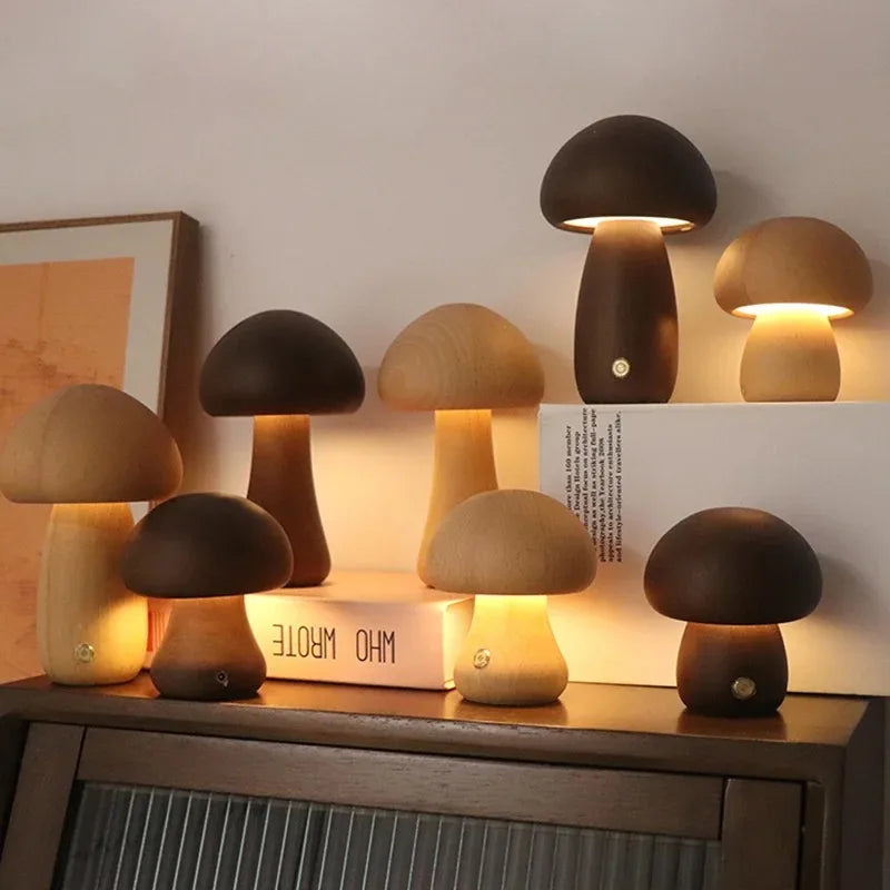 Chihiro Wooden Mushroom Table Lamp