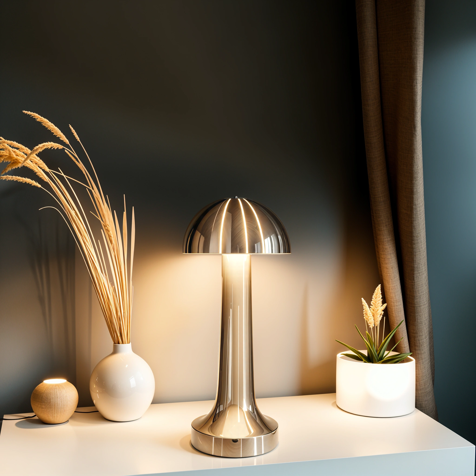 Kyoto Metal Mushroom Table Lamp